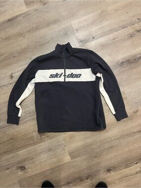 Men's Ski-Doo Gray and White Quarter-Zip Pullover